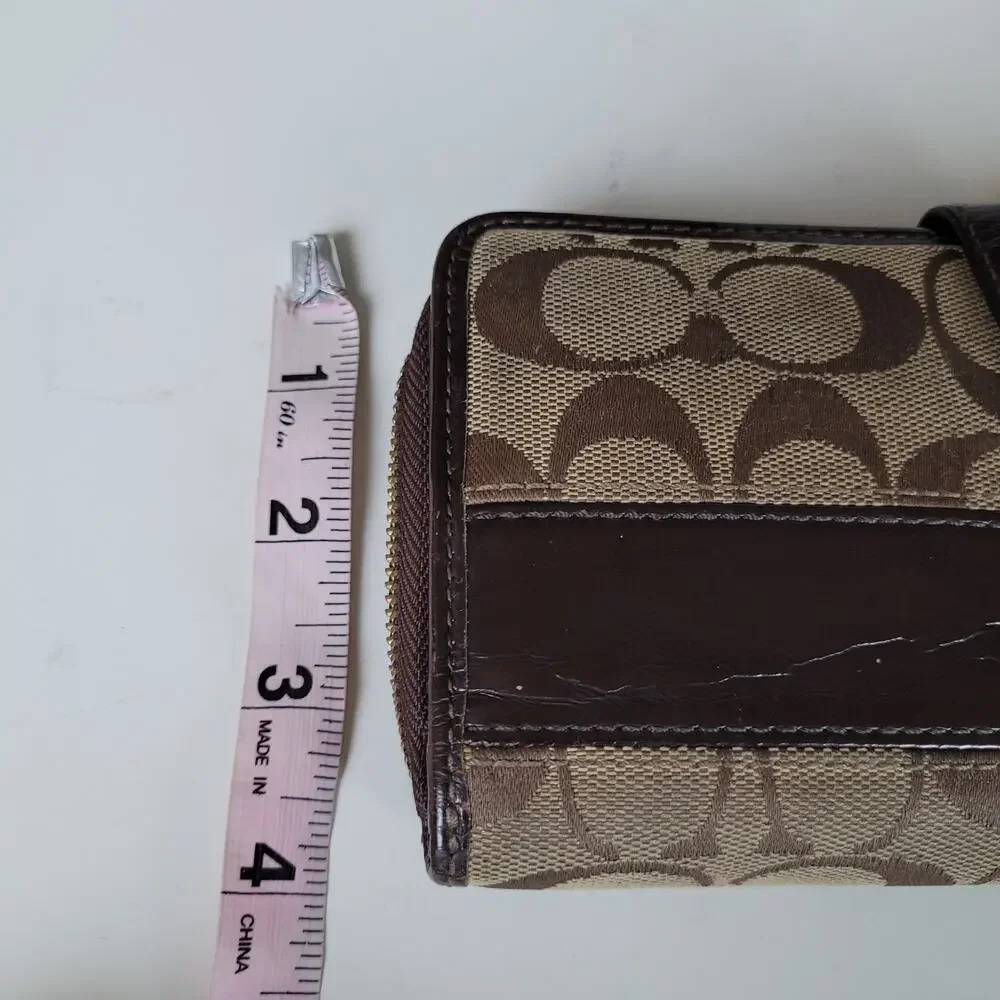 Coach Vintage Wallet Brown Logo HO842-41631 Zipper Flaw - Picture 13 of 14